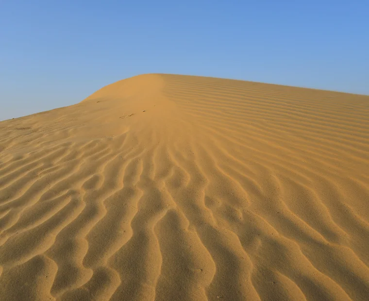 Sculpted sand dunes in the Thar Desert of western Rajasthan